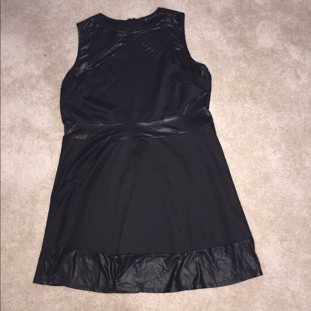 Plus faux leather and mesh dress